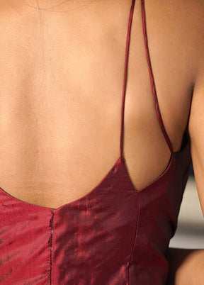 Maroon Pure Silk Designer Blouse