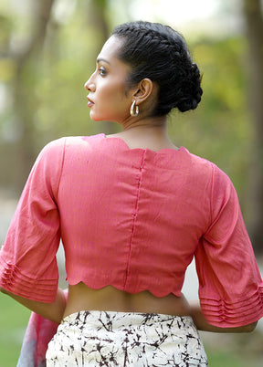 Pink Cotton Silk Designer Blouse