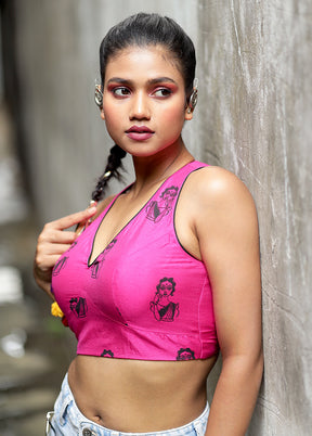 Rani Pink Cotton Silk Designer Blouse