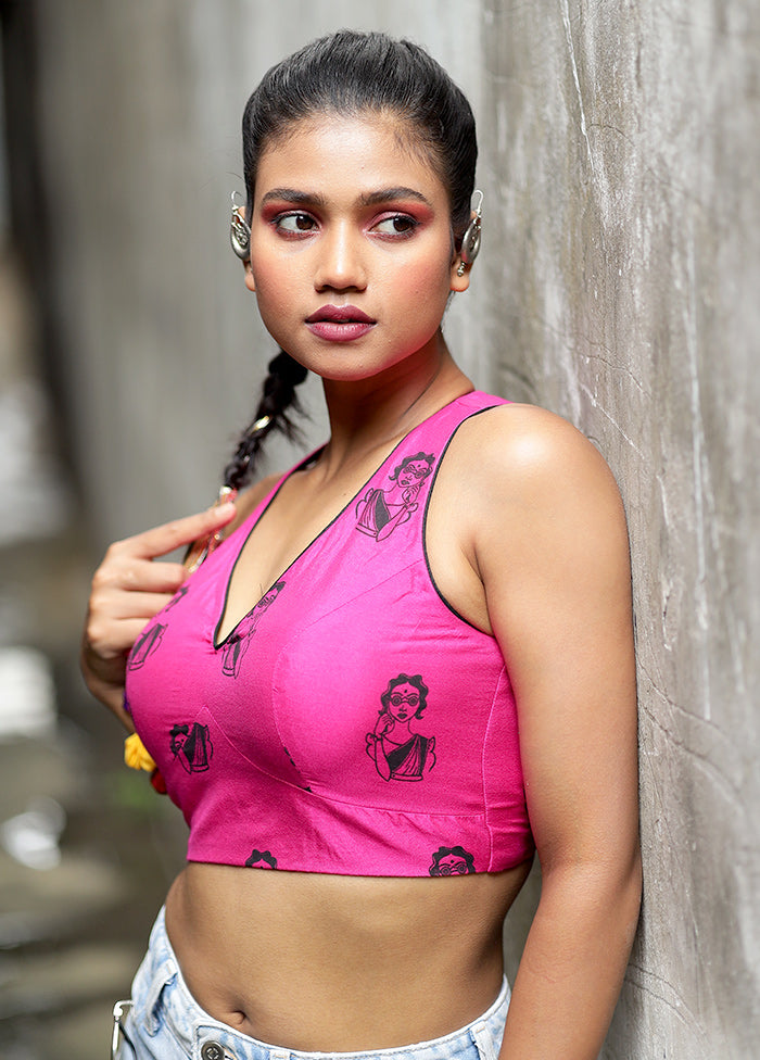 Rani Pink Cotton Silk Designer Blouse