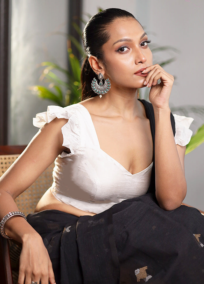 White Dola Silk Designer Blouse