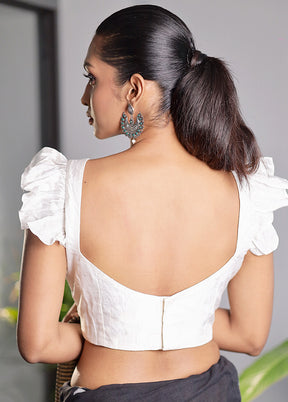 White Dola Silk Designer Blouse