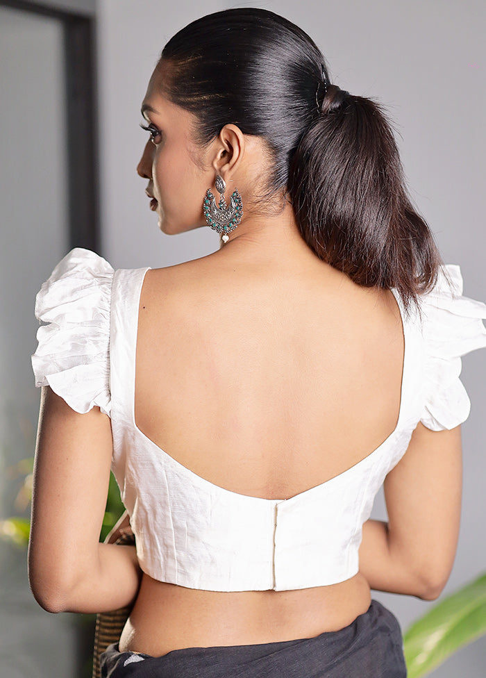 White Dola Silk Designer Blouse