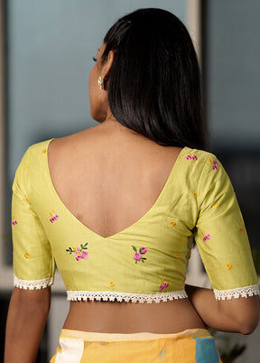 Mint Green Cotton Designer Blouse