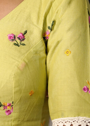 Mint Green Cotton Designer Blouse