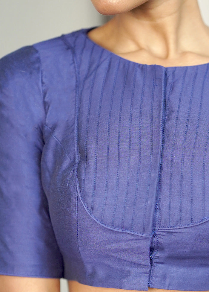 Royal Blue Cotton Silk Designer Blouse