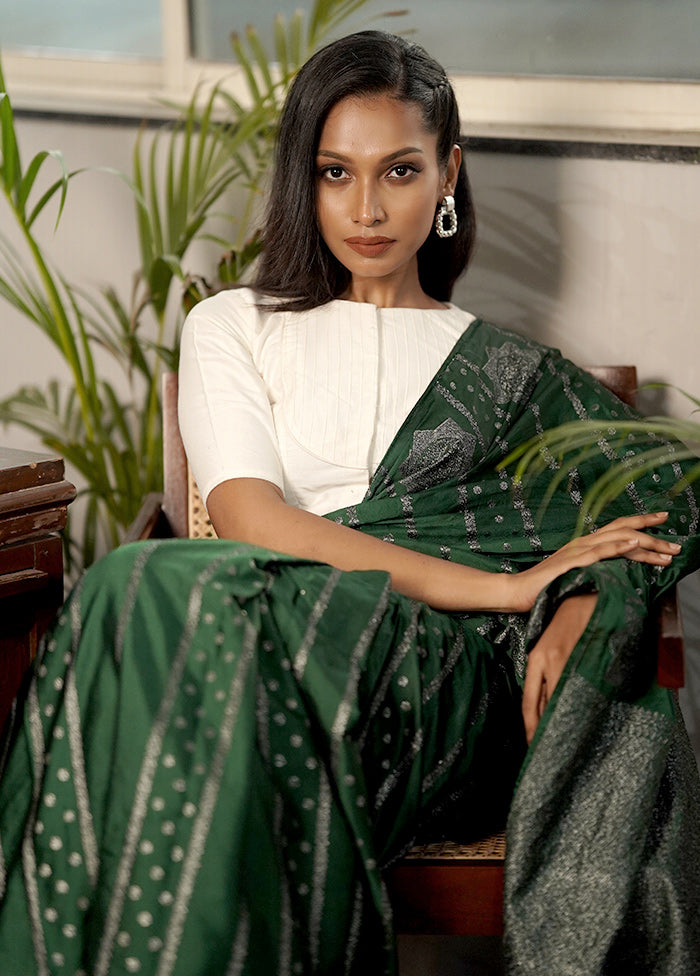 White Cotton Silk Designer Blouse