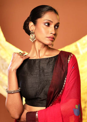 Black Boat Neck Designer Blouse Piece