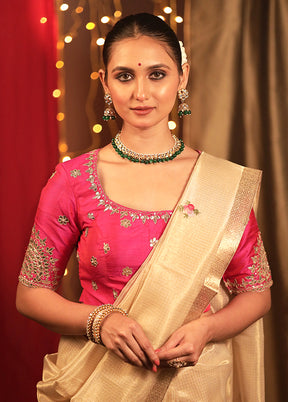 Rani Pink Raw Silk Designer Blouse