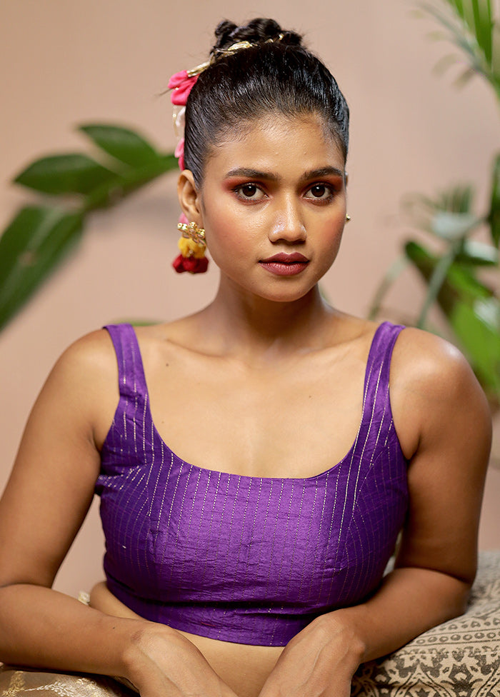 Purple Dupion Silk Designer Blouse