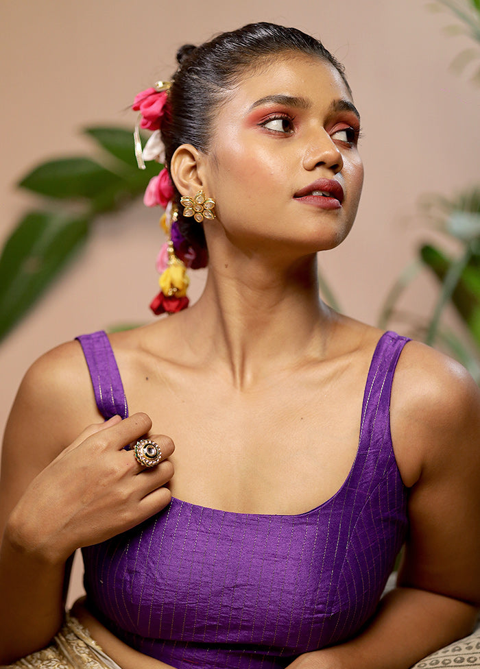 Purple Dupion Silk Designer Blouse