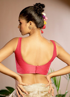 Red Dupion Silk Designer Blouse