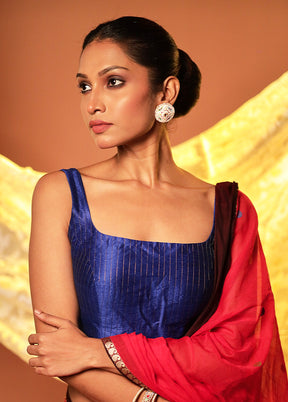 Royal Blue Square Neck Designer Blouse Piece