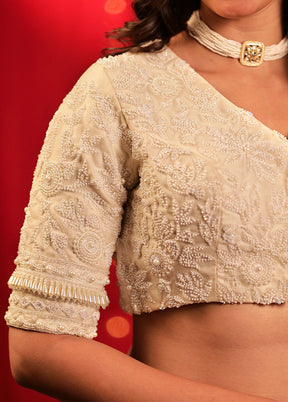 Cream Organza Designer Blouse