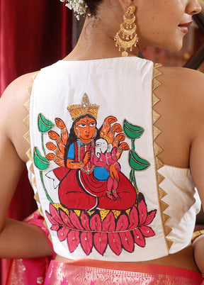 Cream  Halter Neck Designer Blouse