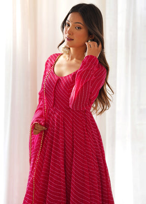 3 Pc Rani Readymade Georgette Suit Set - Indian Silk House Agencies