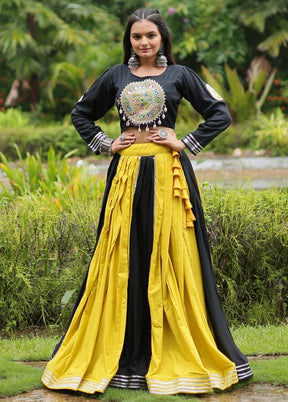 Yellow Rayon Readymade Lehenga Set