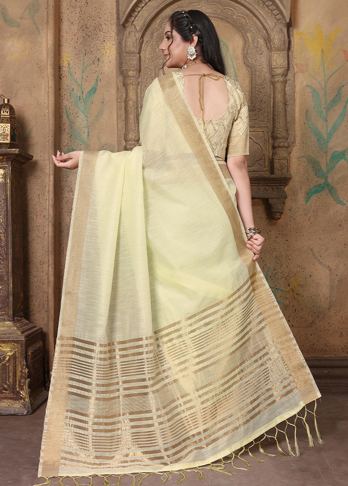 Off White Silk Saree With Blouse Piece - Indian Silk House Agencies