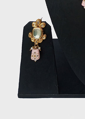 Gold Plated Kundan Jewellery Set With Pink Polki - Indian Silk House Agencies