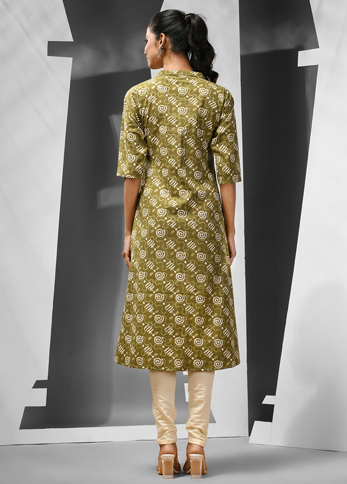 Mehendi Readymade Cotton Kurti - Indian Silk House Agencies