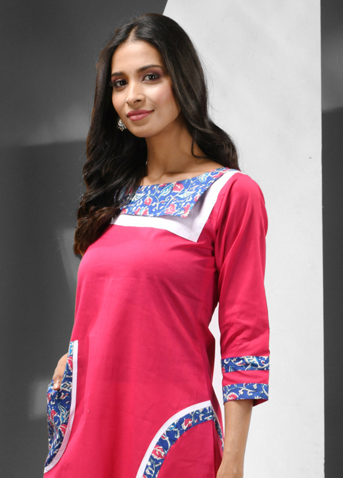 Pink Readymade Cotton Kurti - Indian Silk House Agencies