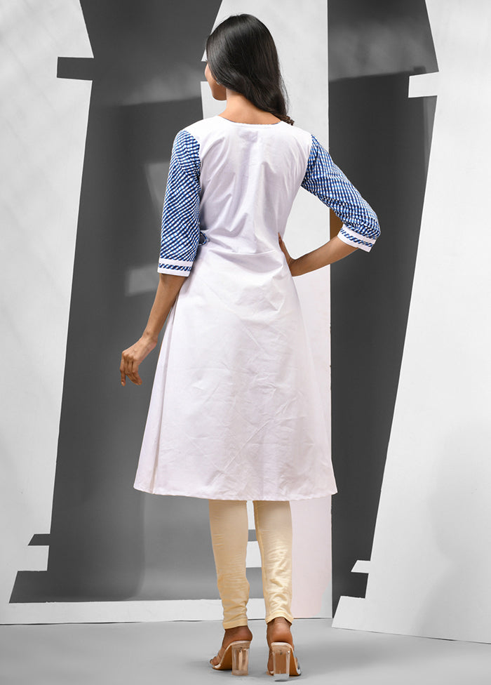 White Readymade Cotton Kurti - Indian Silk House Agencies