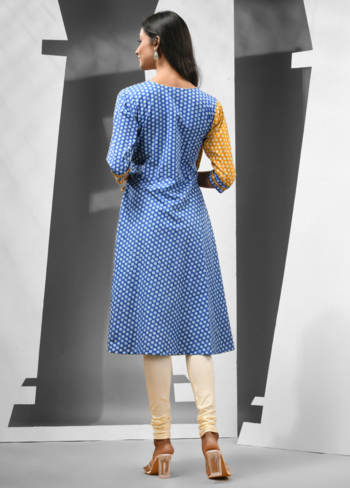 Blue Readymade Cotton Kurti - Indian Silk House Agencies