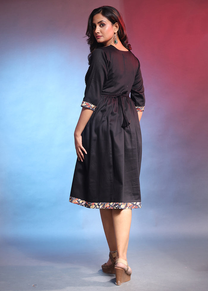 Black Readymade Cotton Indian Dress - Indian Silk House Agencies