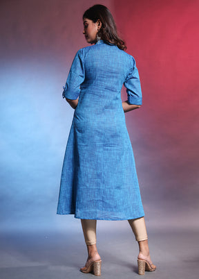 Blue Readymade Cotton Kurti - Indian Silk House Agencies