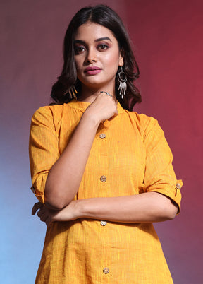 Yellow Readymade Cotton Kurti - Indian Silk House Agencies