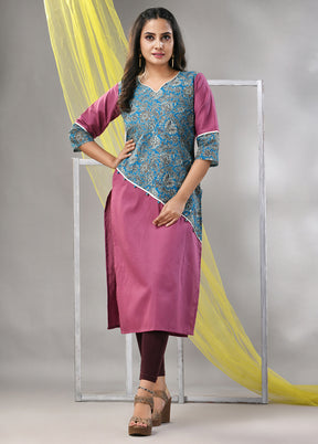 Mauve Readymade Cotton Kurti - Indian Silk House Agencies