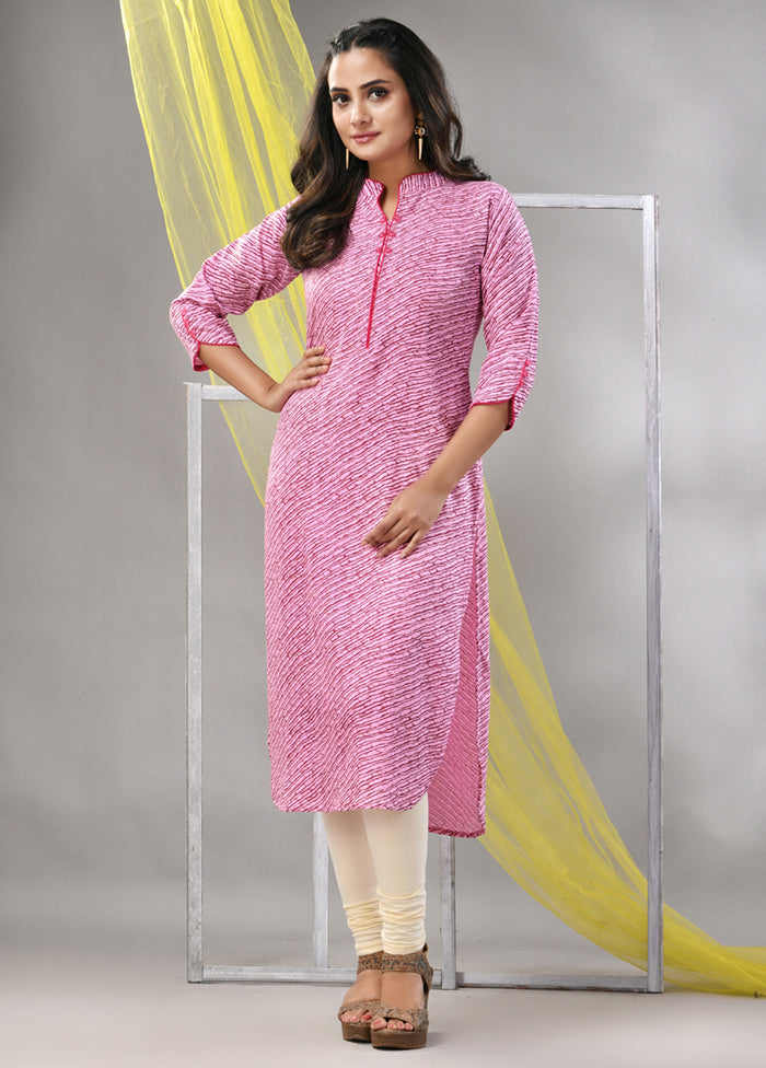 Pink Readymade Rayon Kurti - Indian Silk House Agencies
