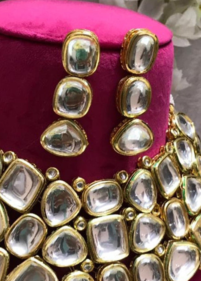 White Kundan Jewellery Set - Indian Silk House Agencies