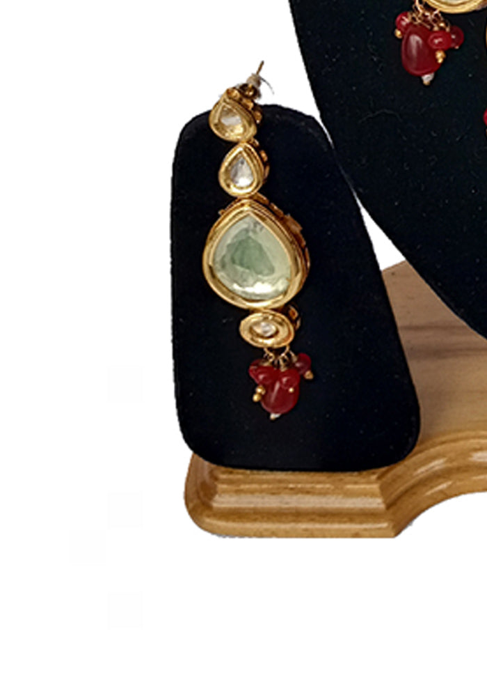 Maroon Kundan Jewellery Set With Mangtika - Indian Silk House Agencies