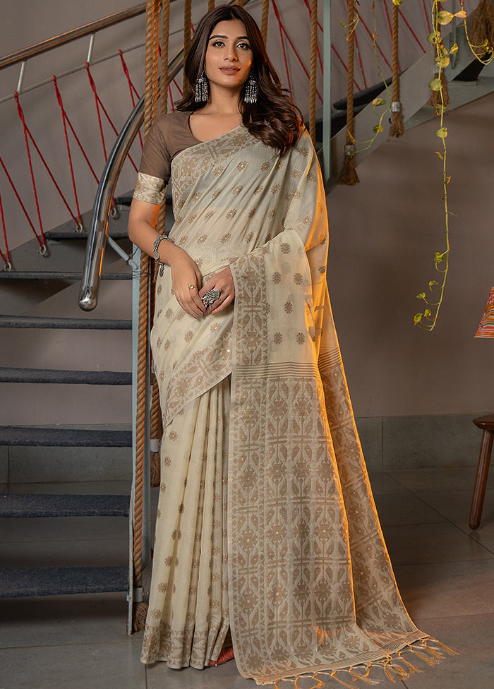 Brown Tant Cotton Saree With Blouse Piece