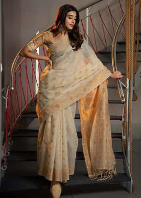 Mustard Tant Cotton Saree With Blouse Piece