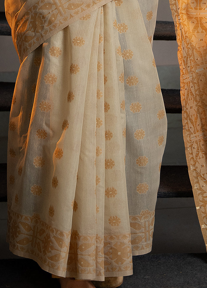 Mustard Tant Cotton Saree With Blouse Piece