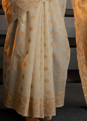 Mustard Tant Cotton Saree With Blouse Piece