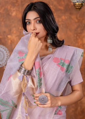 Lavender Tant Cotton Saree With Blouse Piece