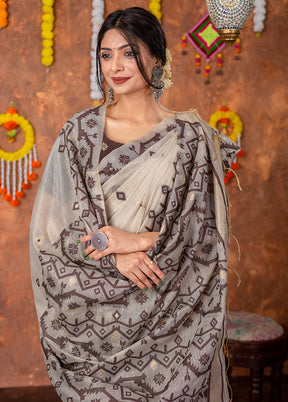 Brown Tant Cotton Saree With Blouse Piece