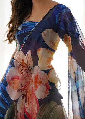 3 Pc Multicolor Silk Semi Stitched Lehenga Set - Indian Silk House Agencies