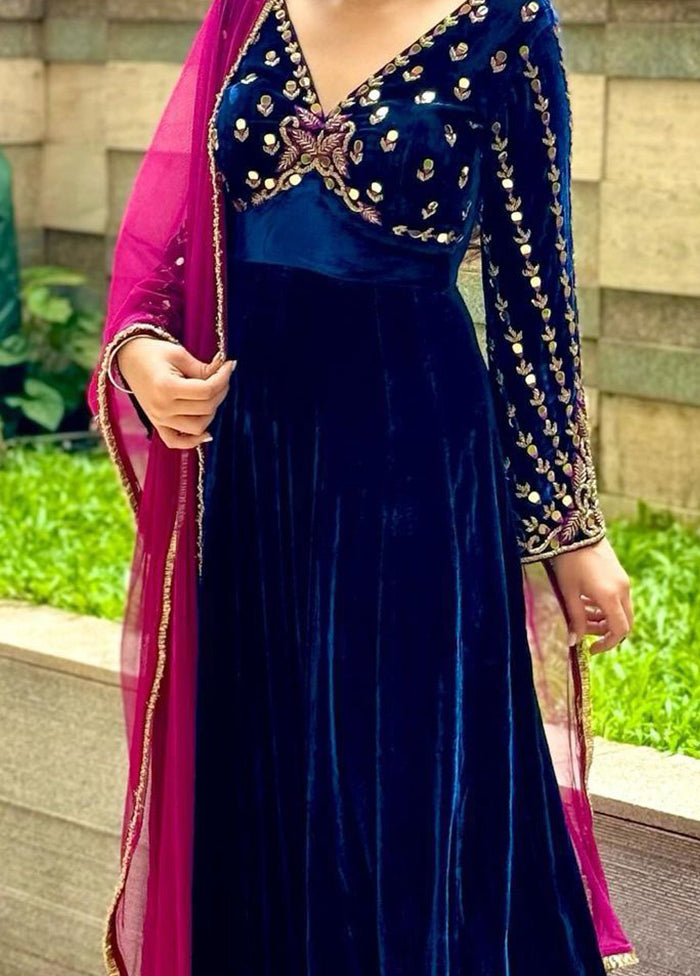 3 Pc Multicolor Georgette Semi Stitched Lehenga Set - Indian Silk House Agencies