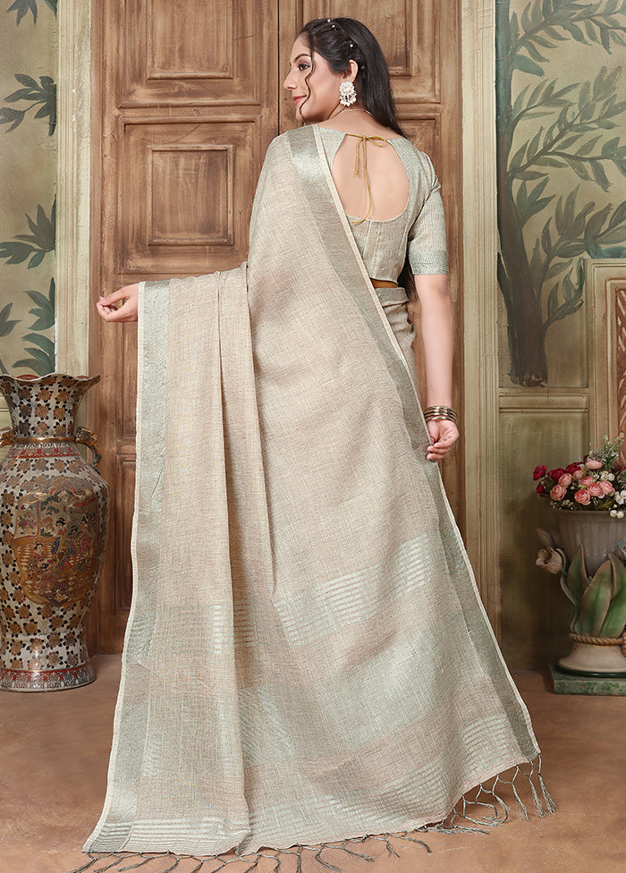 Grey Organza Saree With Blouse Piece - Indian Silk House Agencies