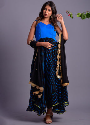 2 Pc Black Georgette Anarkali With Dupatta VDRAN100040826 - Indian Silk House Agencies