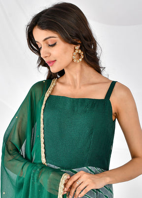 2 Pc Green Cotton Printed Kurti Set VDRAN12042026 - Indian Silk House Agencies