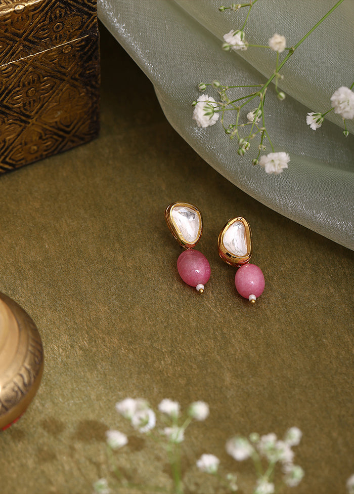 Pink Brass Earrings