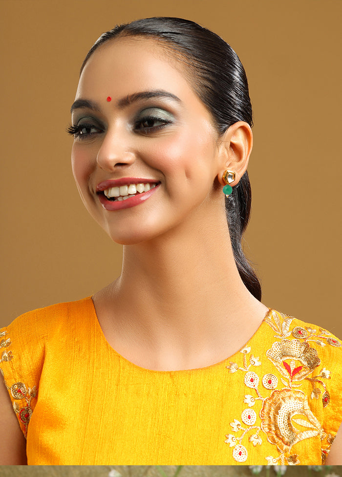 Green Brass Earrings