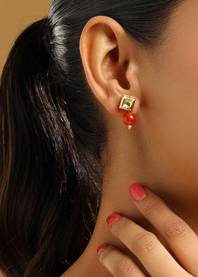 Red Brass Earrings
