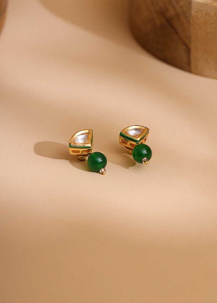 Green Brass Earrings