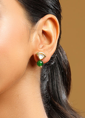 Green Brass Earrings
